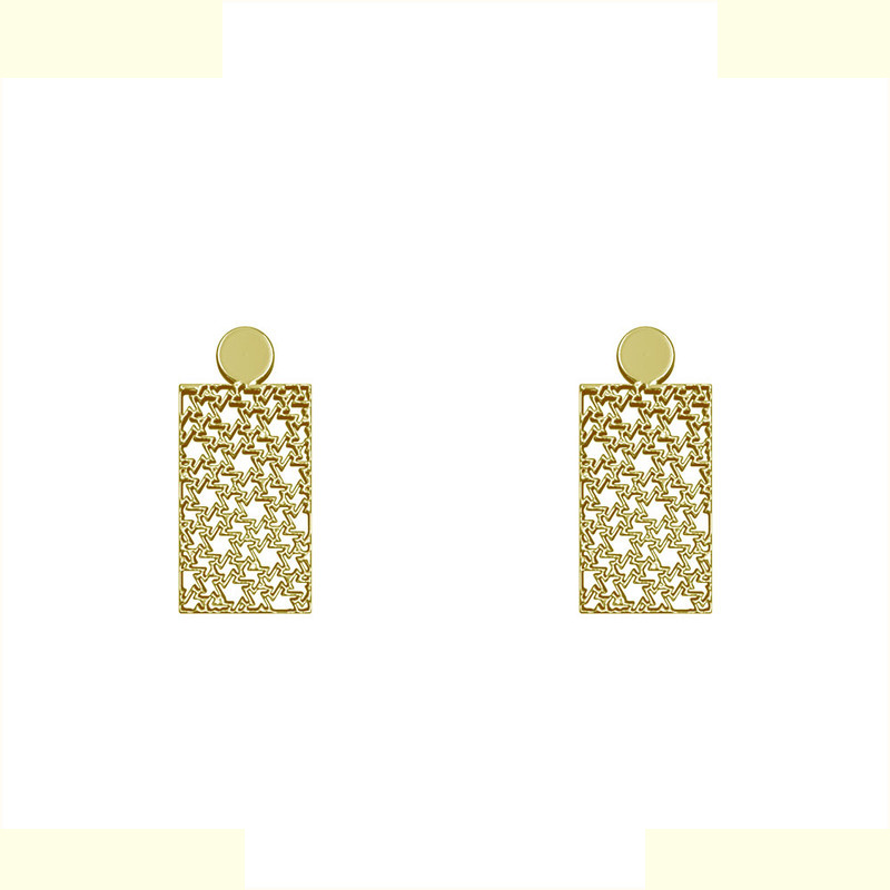 گوشواره طلا 18 عیار زنانه مدوپد مدل مستطیل کد GA1-14210