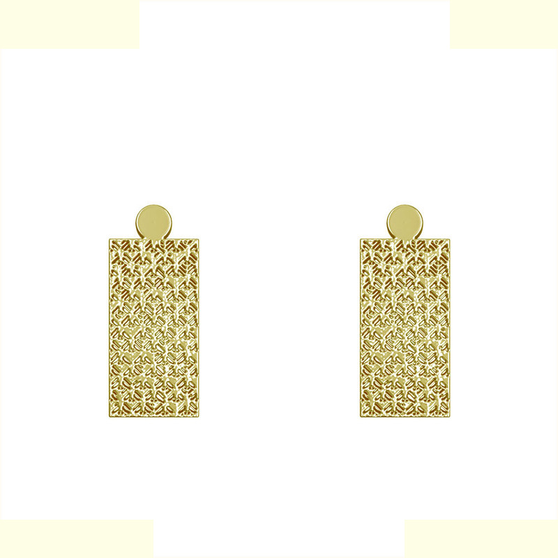 گوشواره طلا 18 عیار زنانه مدوپد مدل مستطیل کد GA1-14214