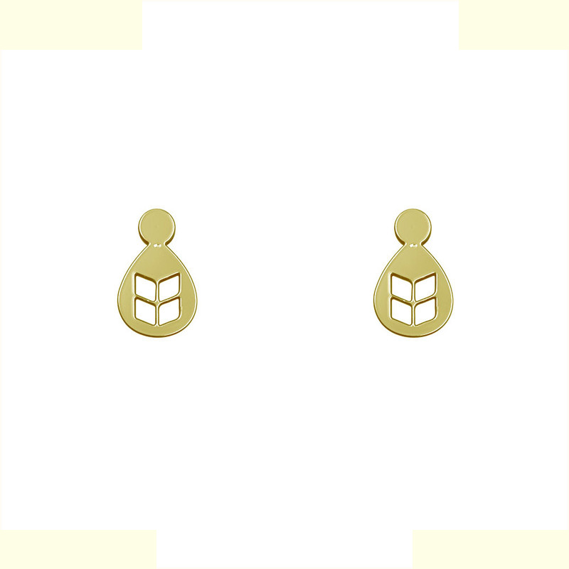 گوشواره طلا 18 عیار زنانه مدوپد مدل هندسی کد GA1-14217