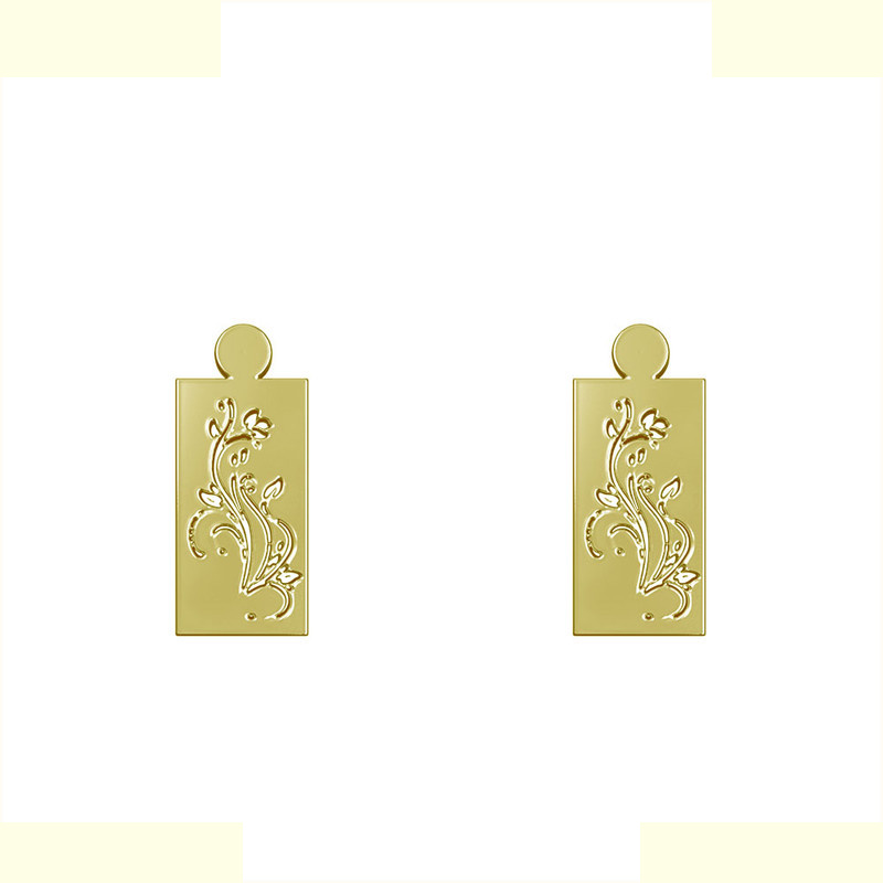 گوشواره طلا 18 عیار زنانه مدوپد مدل هندسی کد GA1-14219