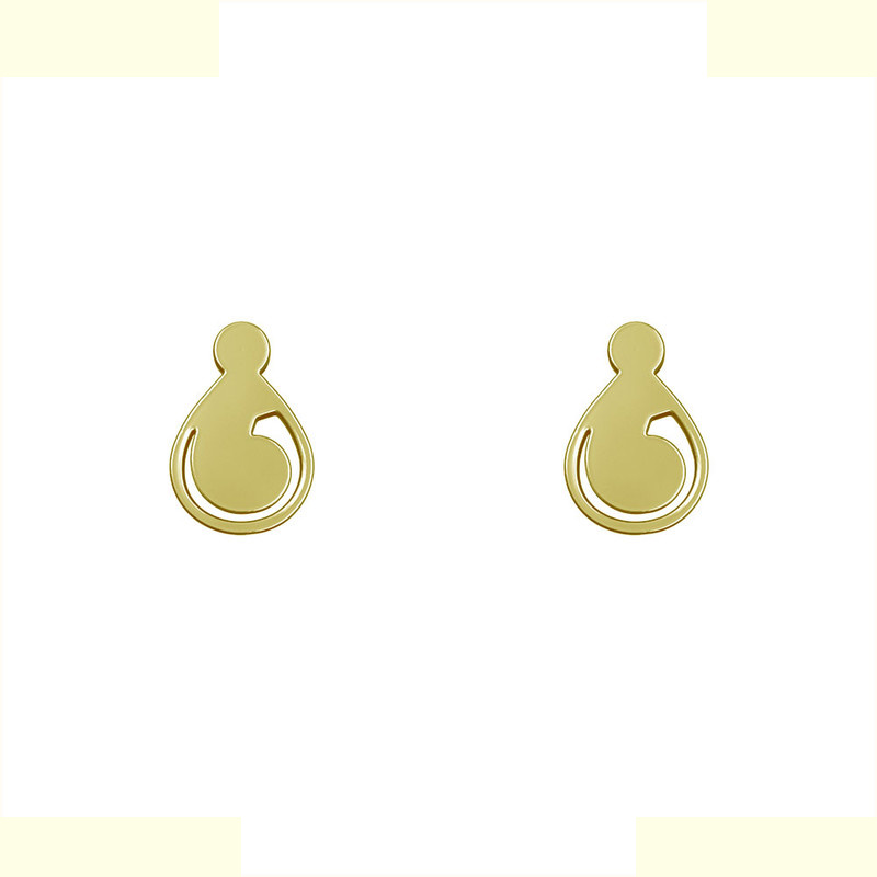 گوشواره طلا 18 عیار زنانه مدوپد مدل هندسی کد GA1-14234