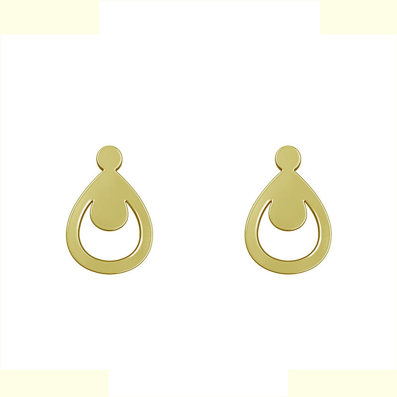 گوشواره طلا 18 عیار زنانه مدوپد مدل هندسی کد GA1-14237