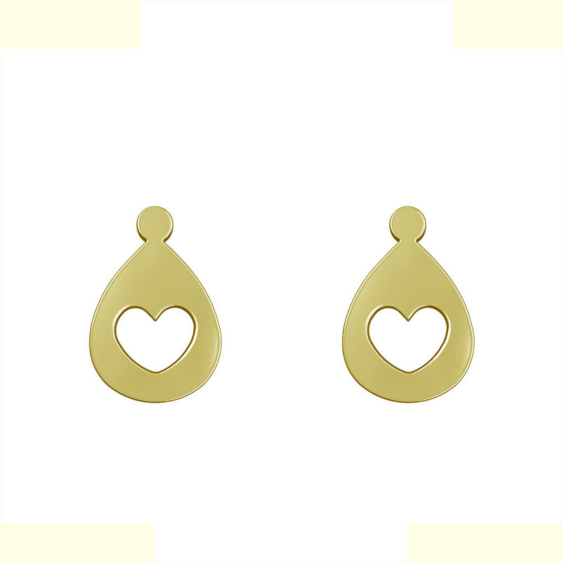 گوشواره طلا 18 عیار زنانه مدوپد مدل قلب کد GA1-14245