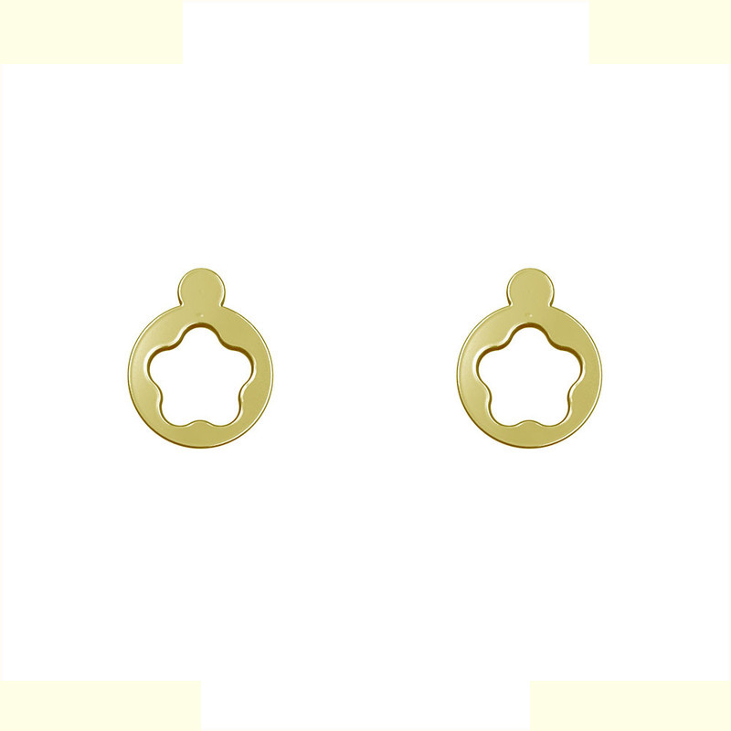 گوشواره طلا 18 عیار زنانه مدوپد مدل هندسی کد GA1-14256