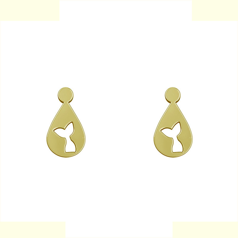 گوشواره طلا 18 عیار زنانه مدوپد مدل هندسی کد GA1-14261