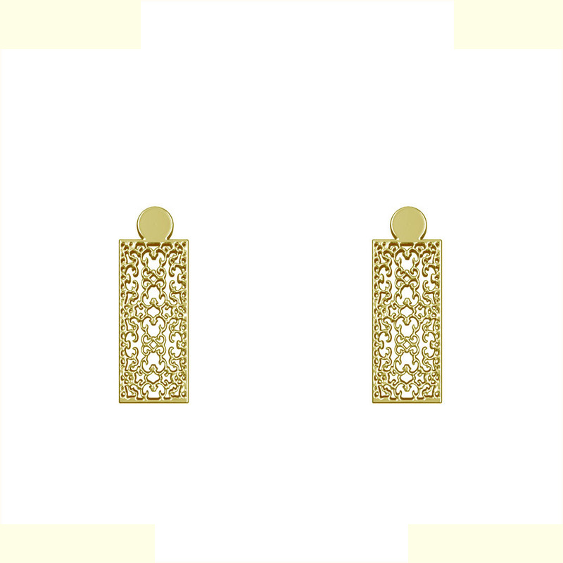 گوشواره طلا 18 عیار زنانه مدوپد مدل هندسی کد GA1-14271