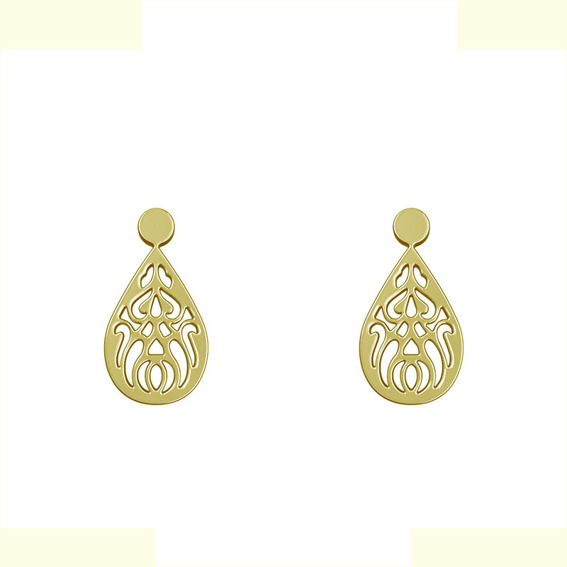 گوشواره طلا 18 عیار زنانه مدوپد مدل هندسی کد GA1-14282