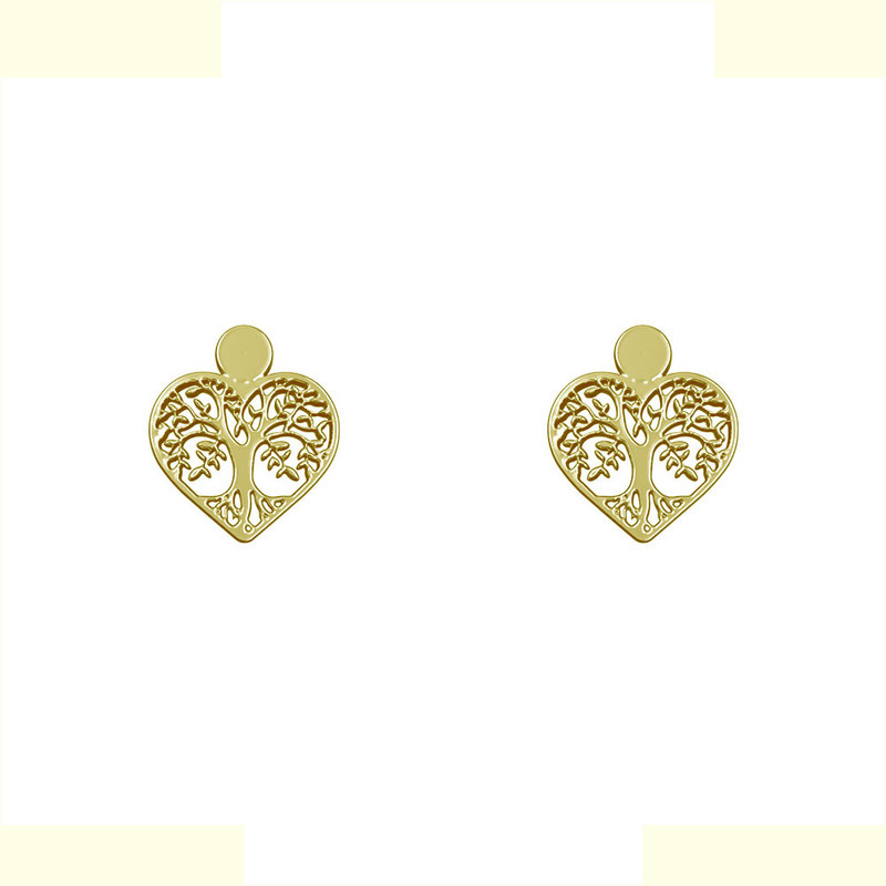 گوشواره طلا 18 عیار زنانه مدوپد مدل قلب کد GA1-14289