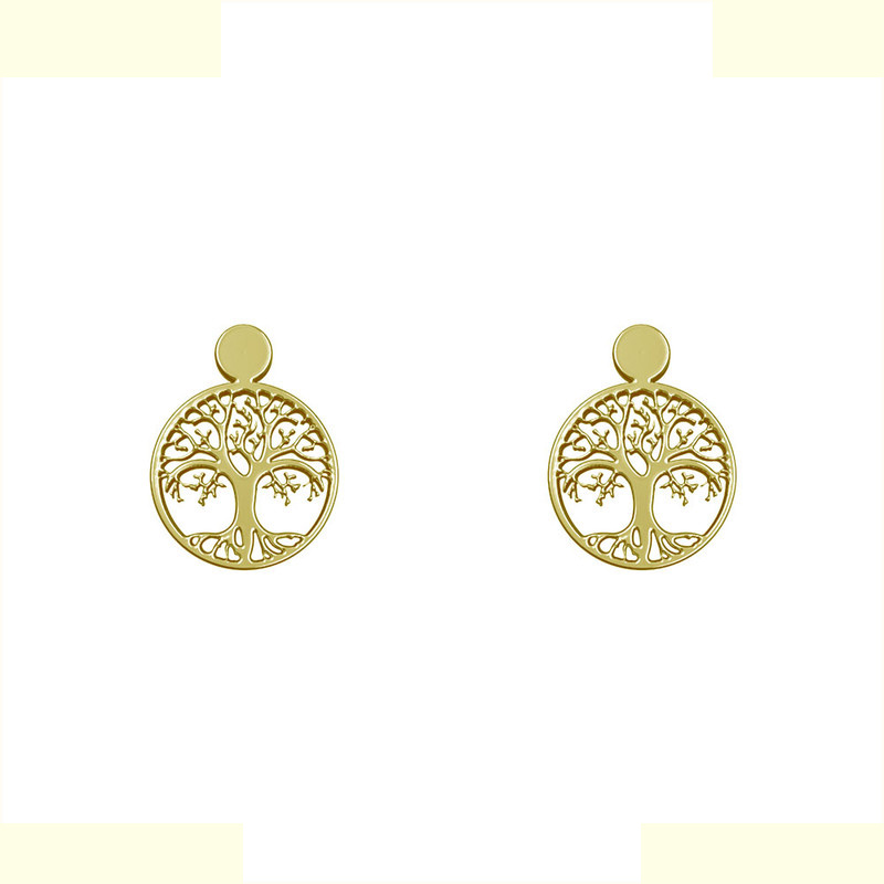 گوشواره طلا 18 عیار زنانه مدوپد مدل درخت کد GA1-14293