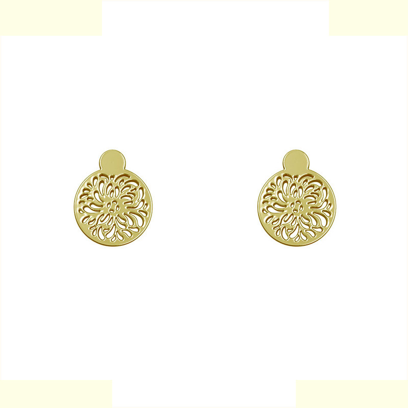 گوشواره طلا 18 عیار زنانه مدوپد مدل هندسی کد GA1-14306