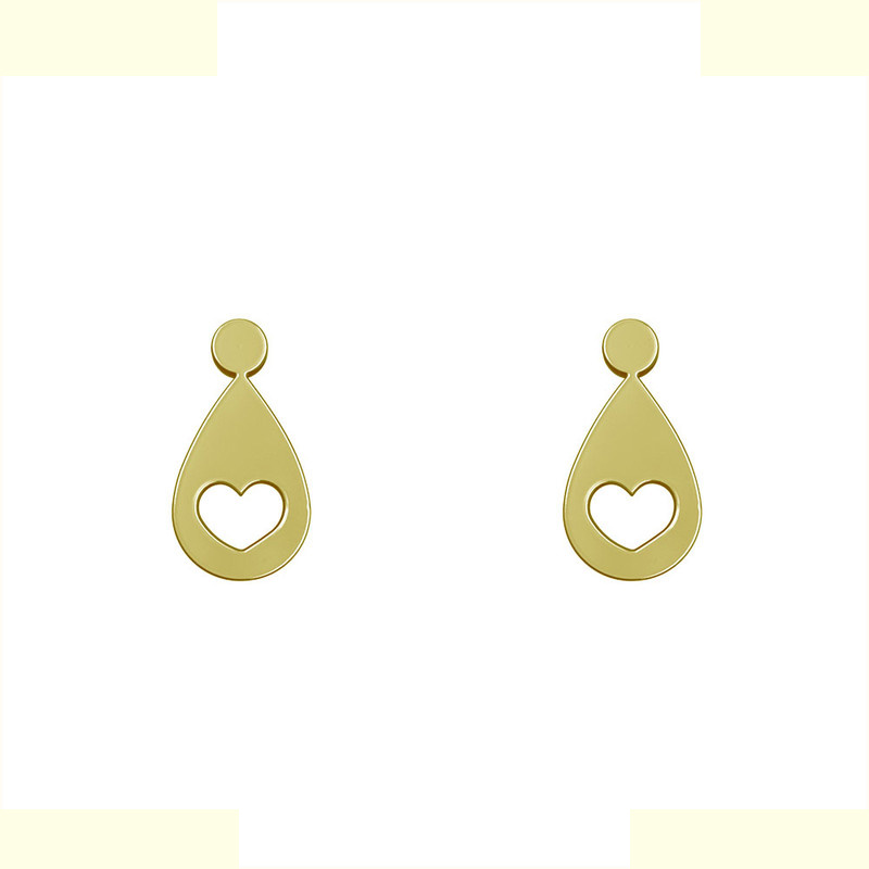 گوشواره طلا 18 عیار زنانه مدوپد مدل قلب کد GA1-14307