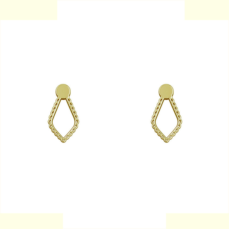 گوشواره طلا 18 عیار زنانه مدوپد مدل هندسی کد GA1-14309