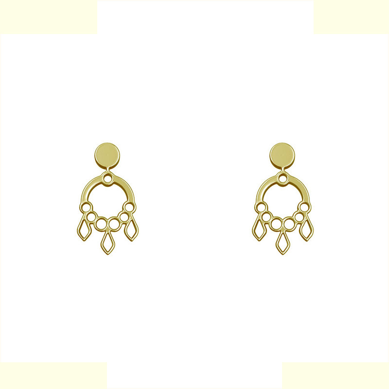 گوشواره طلا 18 عیار زنانه مدوپد مدل هندسی کد GA1-14329