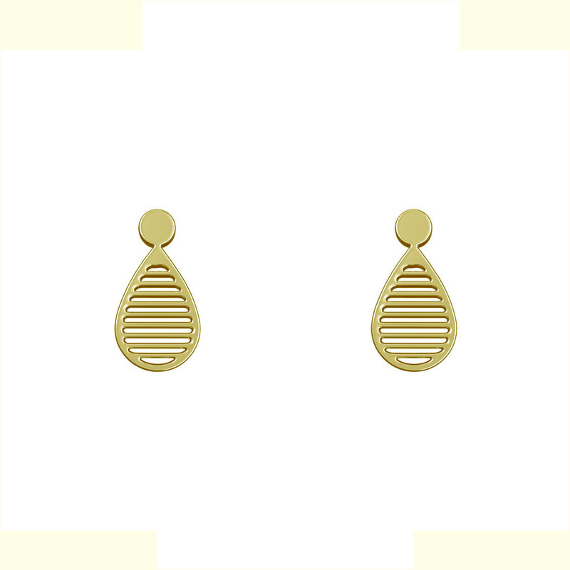 گوشواره طلا 18 عیار زنانه مدوپد مدل هندسی کد GA1-14331