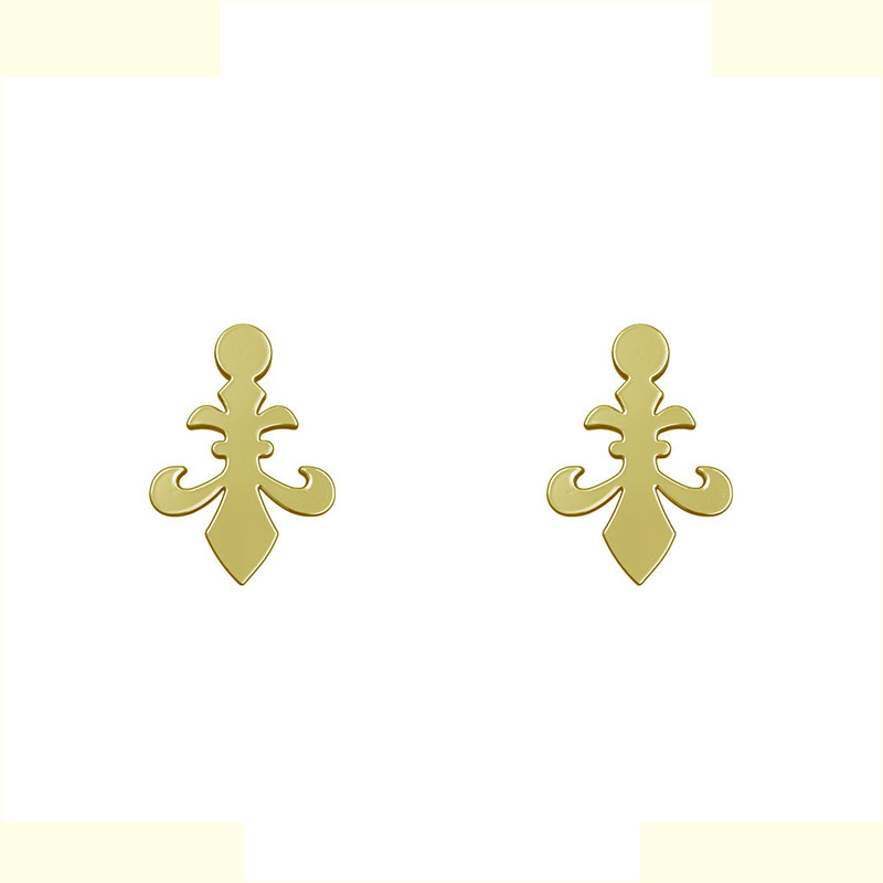 گوشواره طلا 18 عیار زنانه مدوپد مدل اسلیمی کد GA1-14339