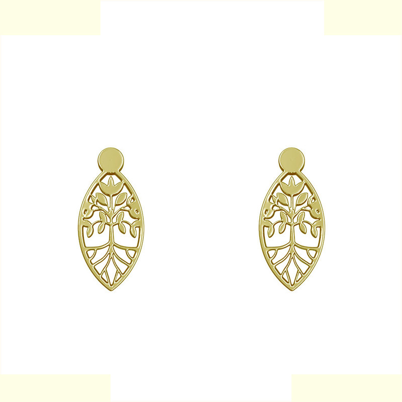 گوشواره طلا 18 عیار زنانه مدوپد مدل درخت کد GA1-14345