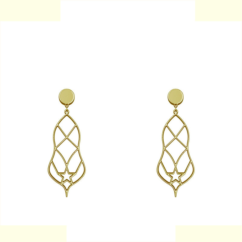 گوشواره طلا 18 عیار زنانه مدوپد مدل هندسی کد GA1-14356