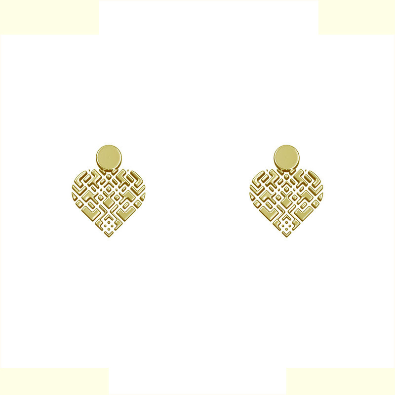 گوشواره طلا 18 عیار زنانه مدوپد مدل قلب کد GA1-14373