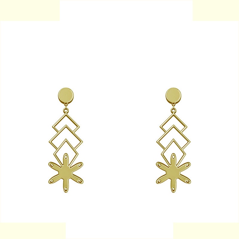 گوشواره طلا 18 عیار زنانه مدوپد مدل هندسی کد GA1-14376