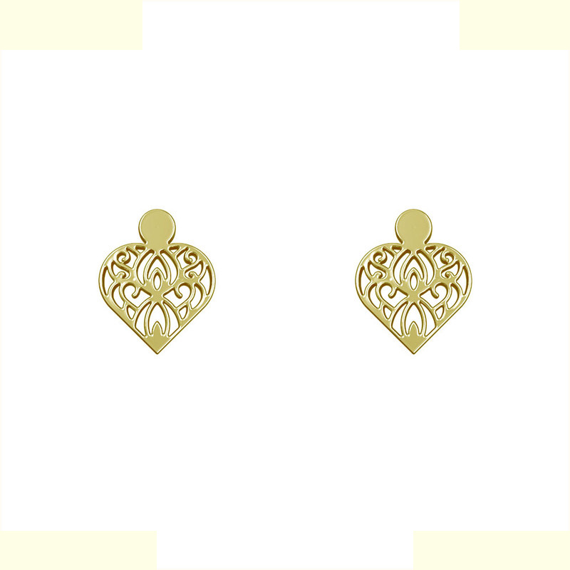 گوشواره طلا 18 عیار زنانه مدوپد مدل قلب کد GA1-14393