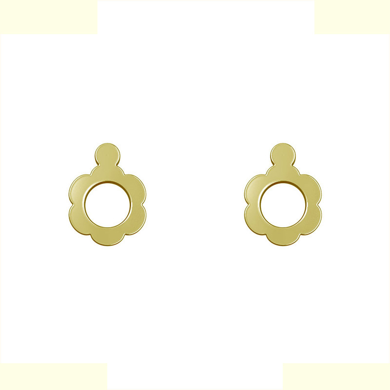 گوشواره طلا 18 عیار زنانه مدوپد مدل گل کد GA1-14409