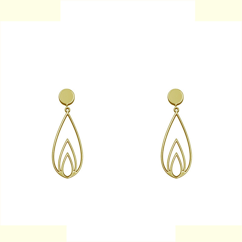 گوشواره طلا 18 عیار زنانه مدوپد مدل هندسی کد GA1-14416