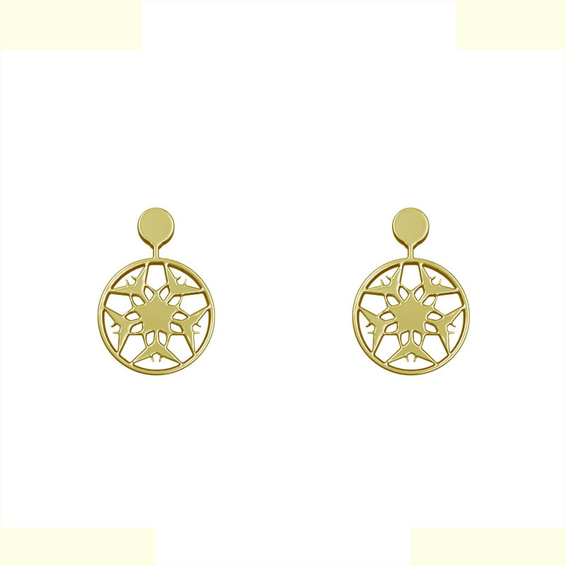 گوشواره طلا 18 عیار زنانه مدوپد مدل هندسی کد GA1-14419