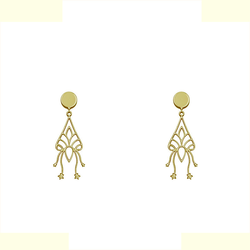 گوشواره طلا 18 عیار زنانه مدوپد مدل هندسی کد GA1-14456