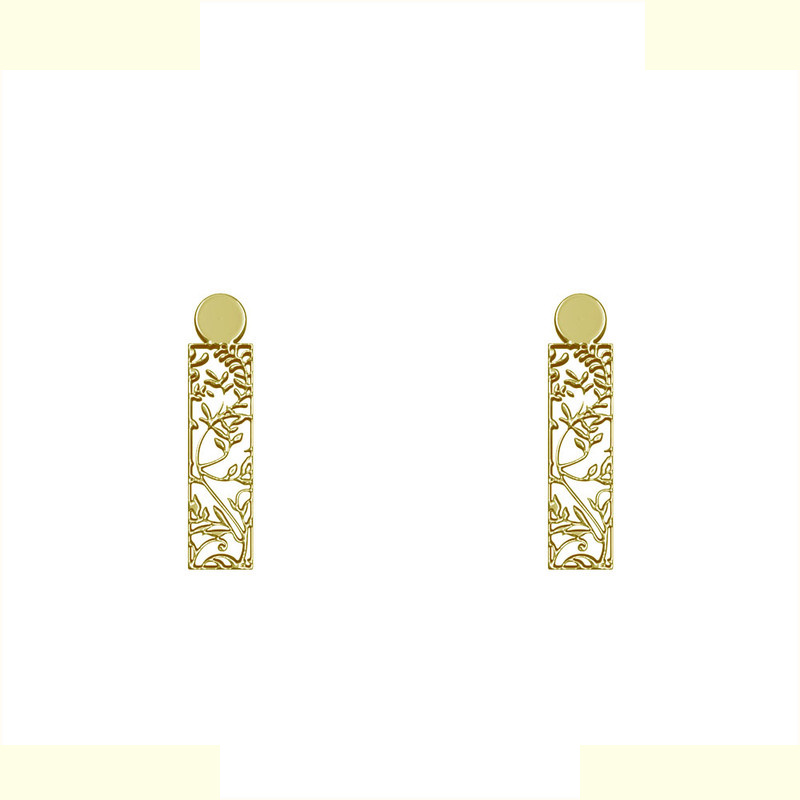 گوشواره طلا 18 عیار زنانه مدوپد مدل مستطیل کد GA1-14462