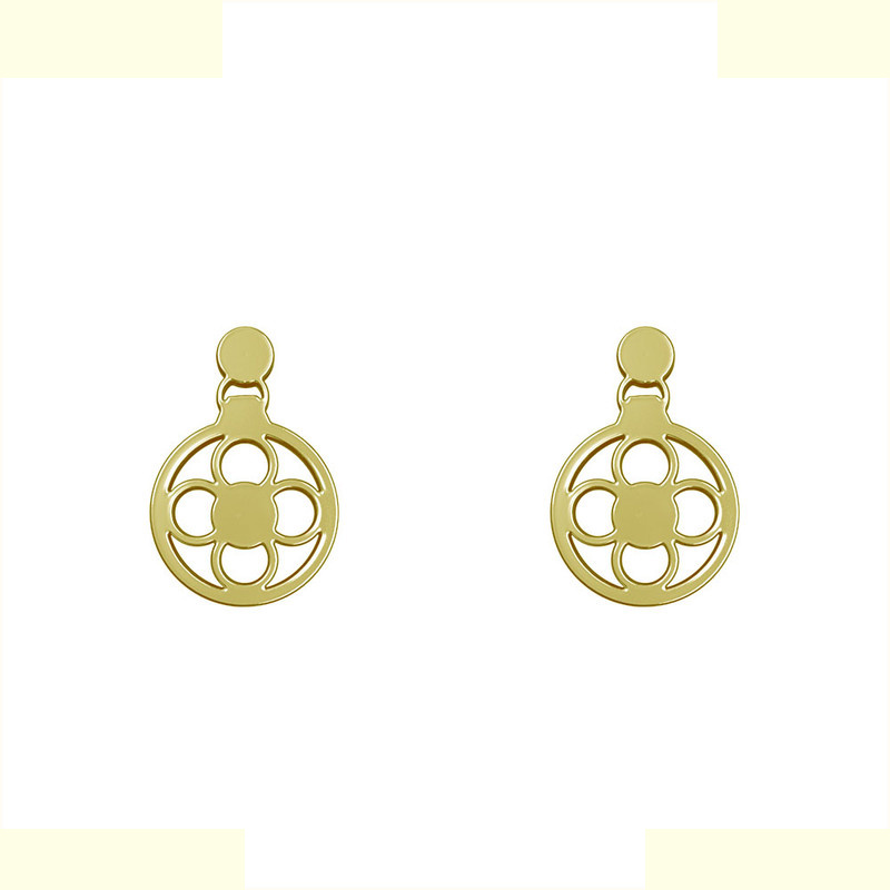 گوشواره طلا 18 عیار زنانه مدوپد مدل هندسی کد GA1-14491