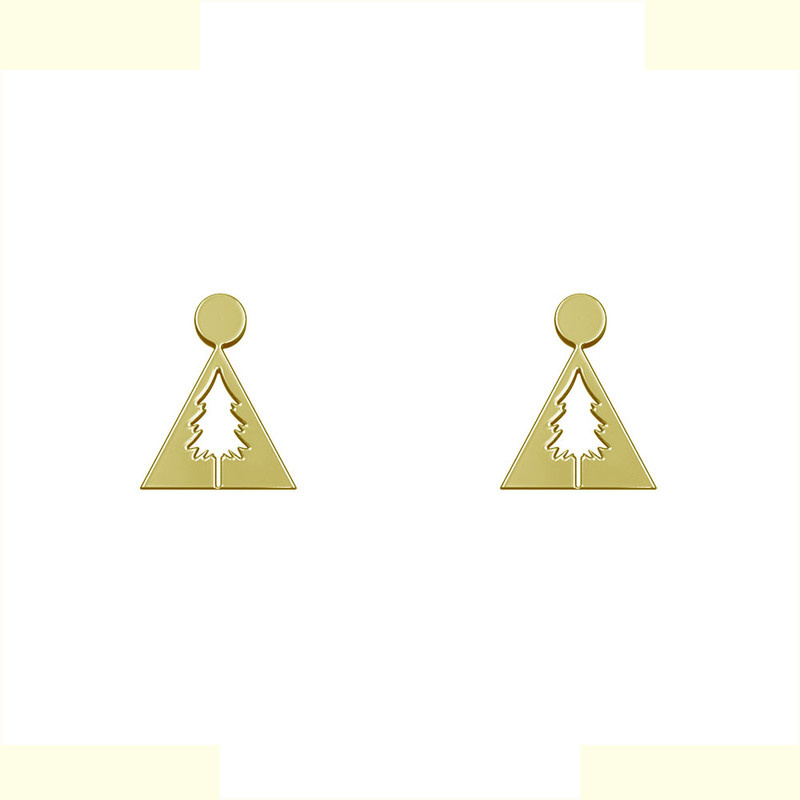 گوشواره طلا 18 عیار زنانه مدوپد مدل درخت کد GA1-14500