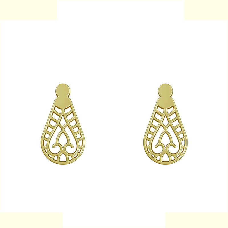 گوشواره طلا 18 عیار زنانه مدوپد مدل هندسی کد GA1-14514