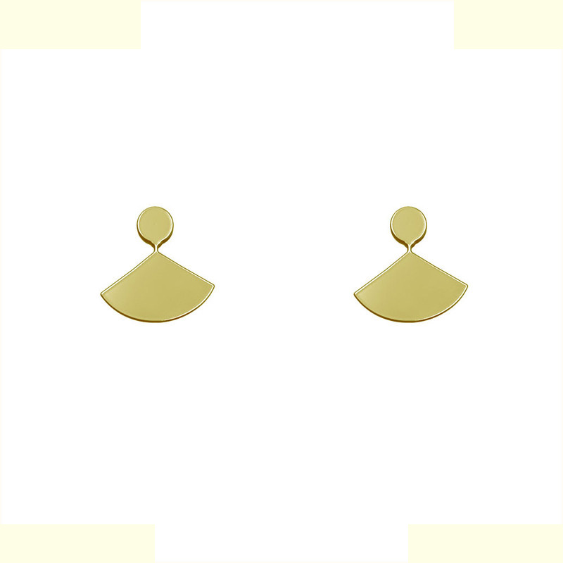 گوشواره طلا 18 عیار زنانه مدوپد مدل هندسی کد GA1-14563