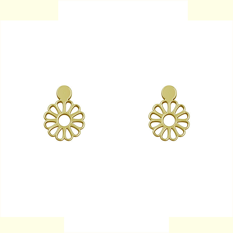 گوشواره طلا 18 عیار زنانه مدوپد مدل گل کد GA1-14589