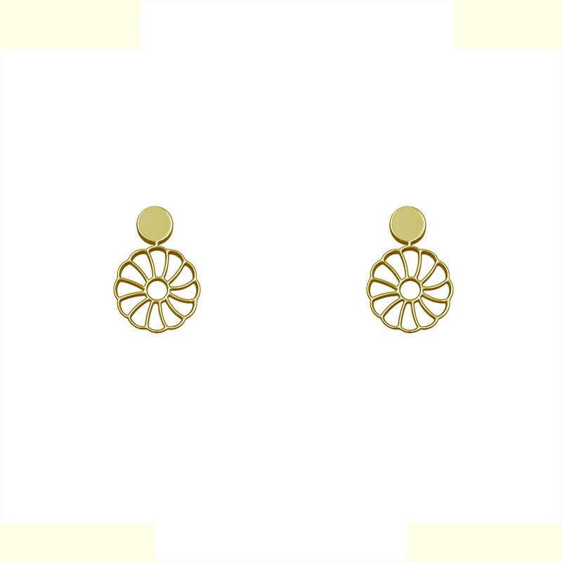 گوشواره طلا 18 عیار زنانه مدوپد مدل گل کد GA1-14603