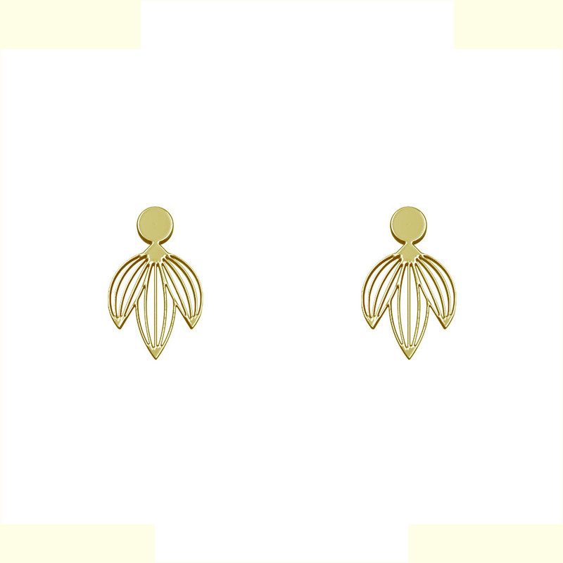 گوشواره طلا 18 عیار زنانه مدوپد مدل گل کد GA1-14616