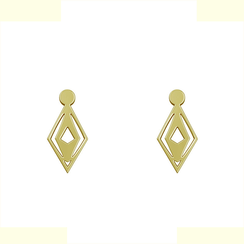 گوشواره طلا 18 عیار زنانه مدوپد مدل هندسی کد GA1-14619