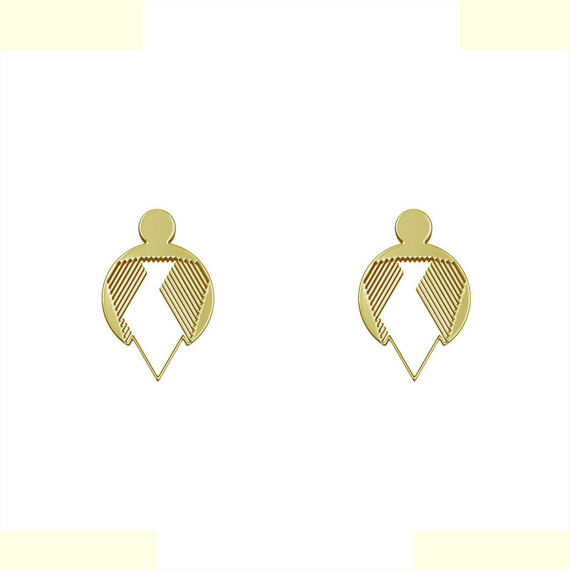 گوشواره طلا 18 عیار زنانه مدوپد مدل هندسی کد GA1-14623