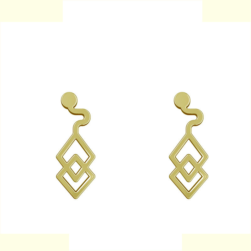 گوشواره طلا 18 عیار زنانه مدوپد مدل هندسی کد GA1-14633