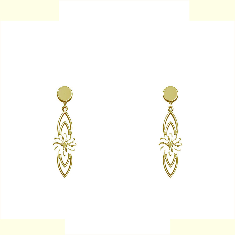 گوشواره طلا 18 عیار زنانه مدوپد مدل هندسی کد GA1-14640