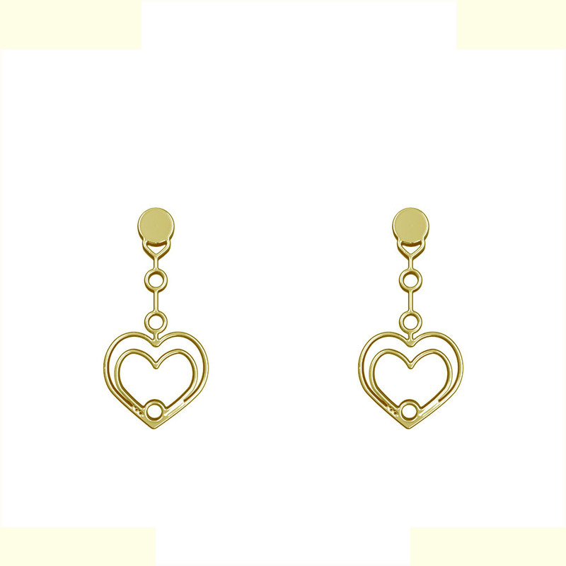 گوشواره طلا 18 عیار زنانه مدوپد مدل قلب کد GA1-14663