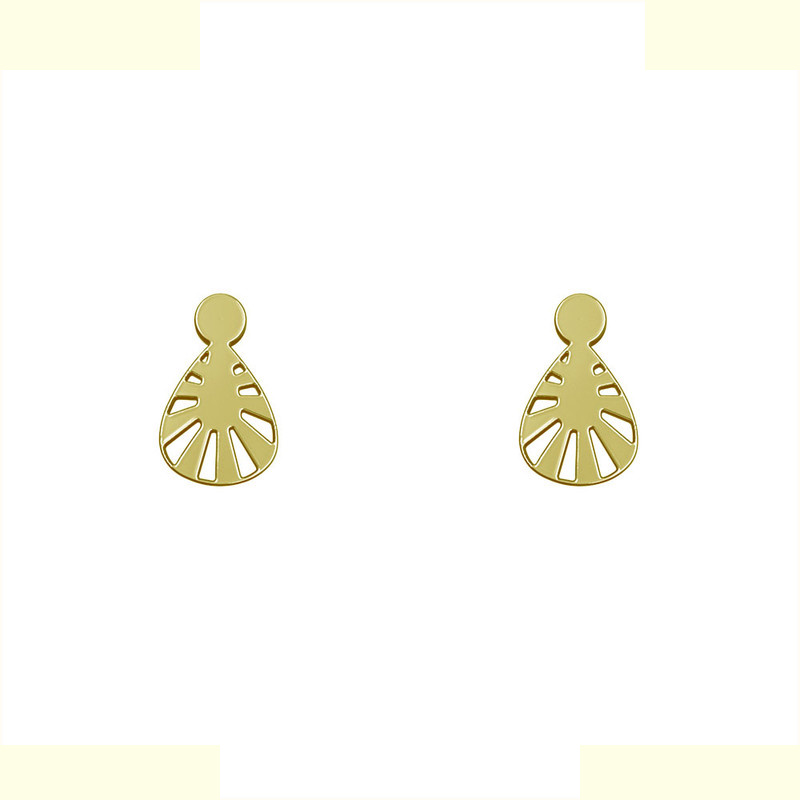 گوشواره طلا 18 عیار زنانه مدوپد مدل هندسی کد GA1-14696