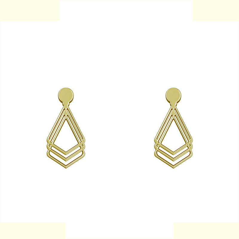 گوشواره طلا 18 عیار زنانه مدوپد مدل هندسی کد GA1-14752