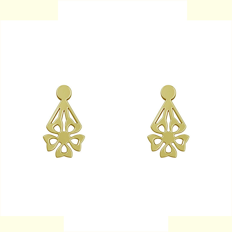 گوشواره طلا 18 عیار زنانه مدوپد مدل هندسی کد GA1-14765