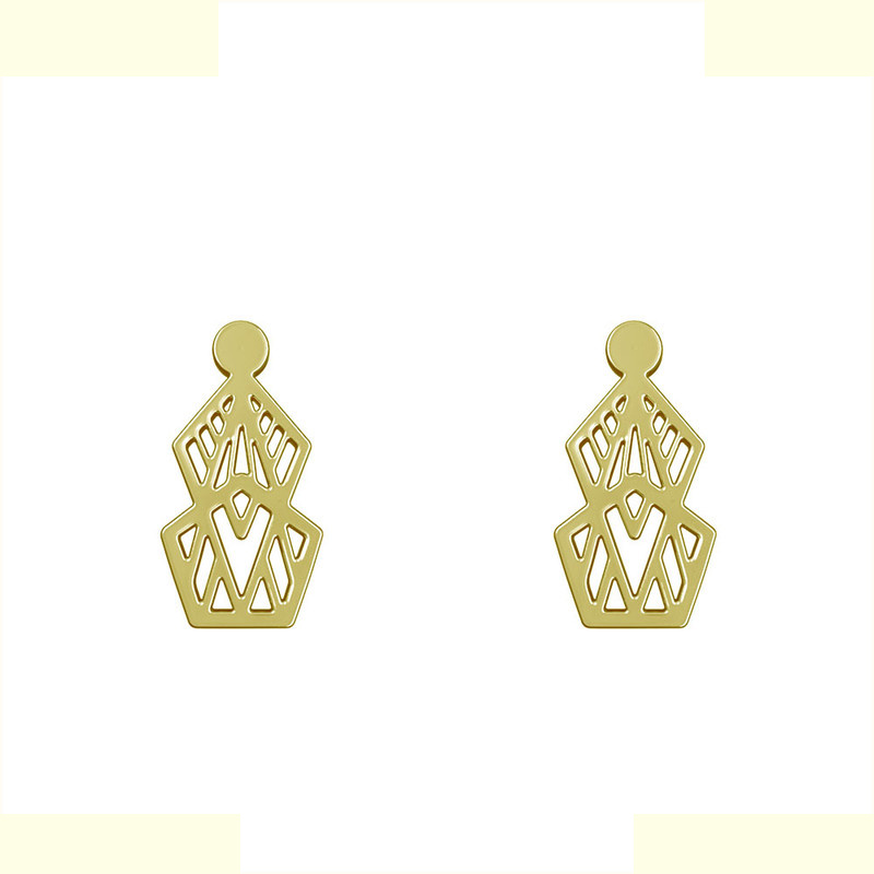 گوشواره طلا 18 عیار زنانه مدوپد مدل هندسی کد GA1-14783