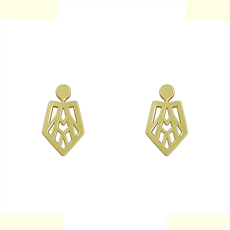 گوشواره طلا 18 عیار زنانه مدوپد مدل هندسی کد GA1-14789