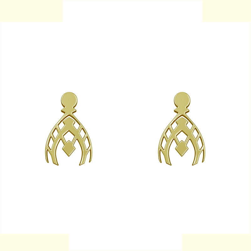 گوشواره طلا 18 عیار زنانه مدوپد مدل هندسی کد GA1-14801