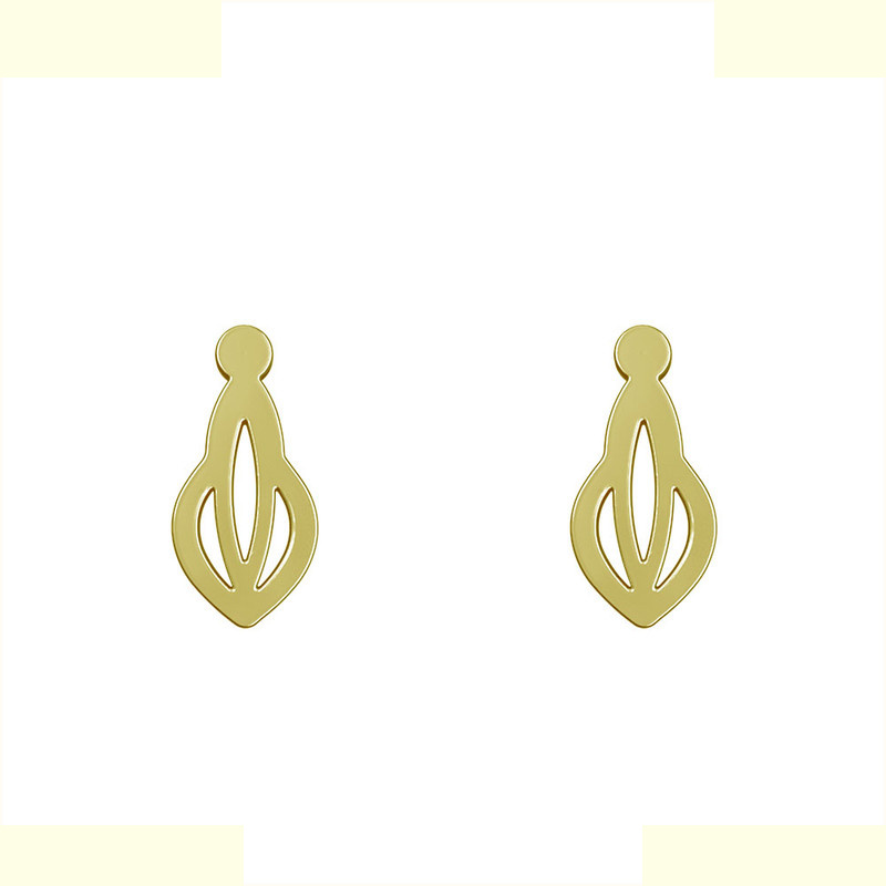 گوشواره طلا 18 عیار زنانه مدوپد مدل هندسی کد GA1-14805