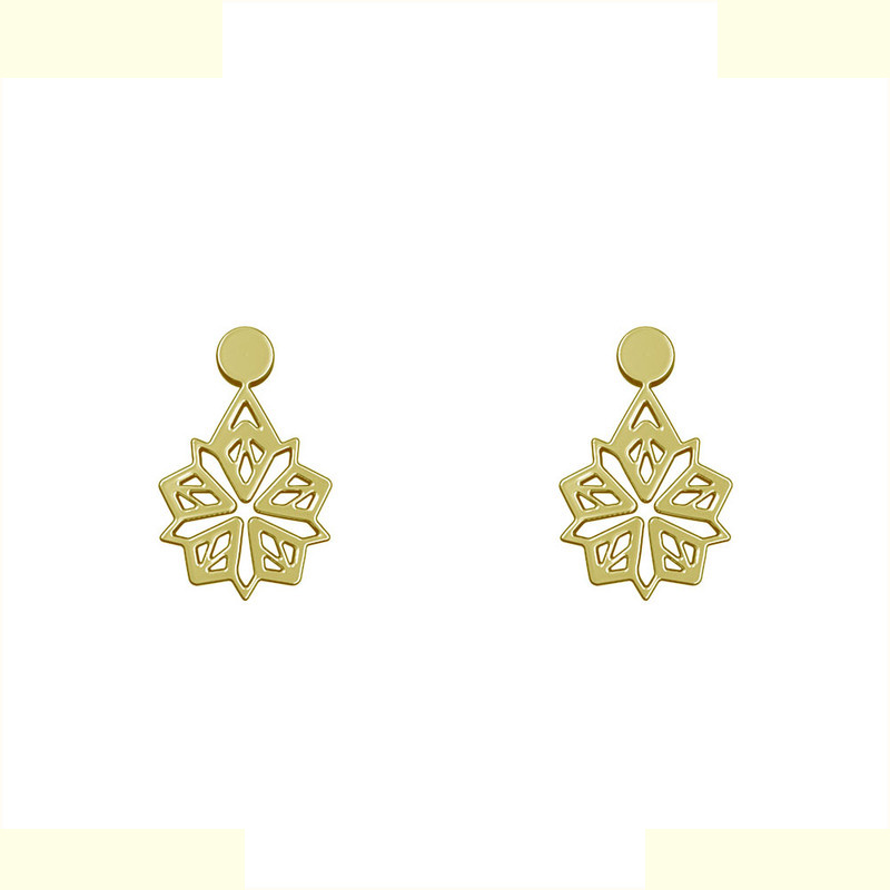 گوشواره طلا 18 عیار زنانه مدوپد مدل هندسی کد GA1-14809