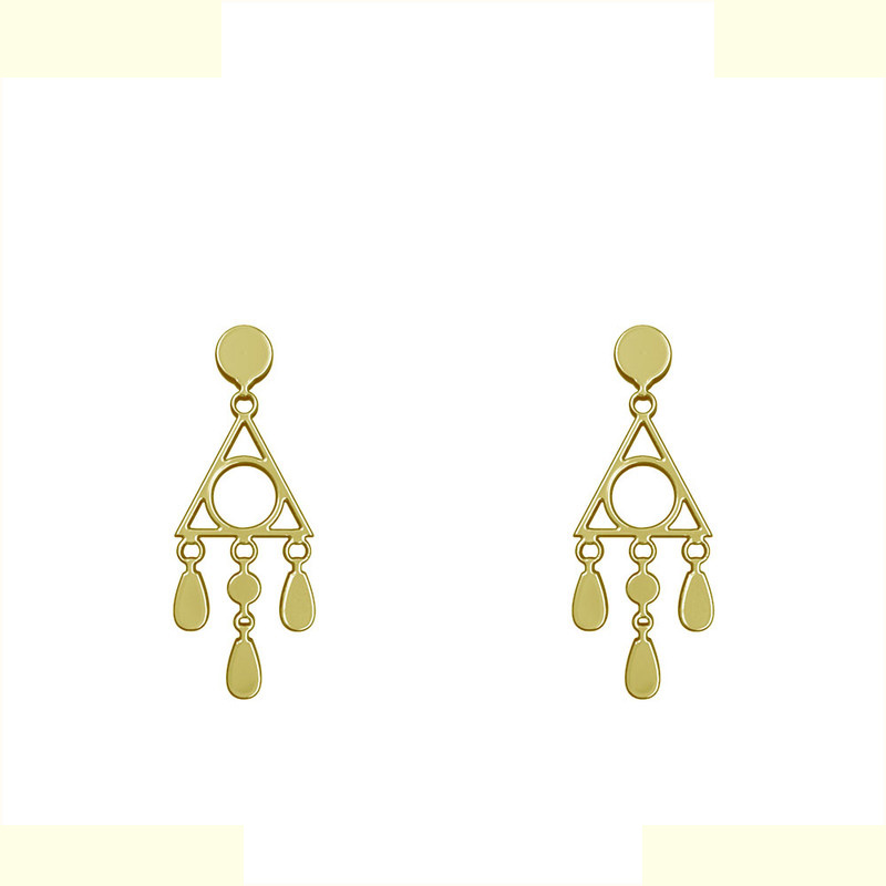 گوشواره طلا 18 عیار زنانه مدوپد مدل هندسی کد GA1-14812